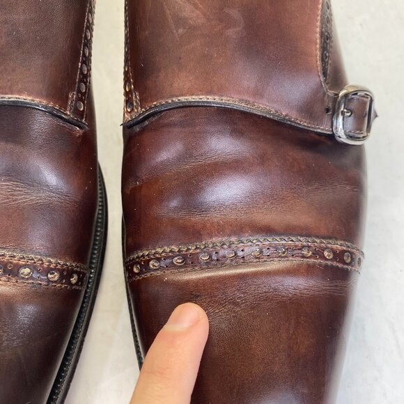 Franceschetti Pebble Leather Double Monk Strap Captoe Size 42 X  EU main image 8